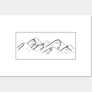 Mountain Line Art Posters and Art